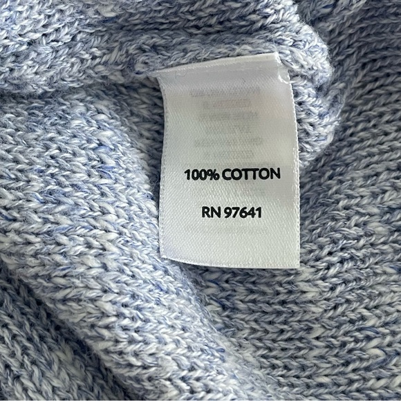 Pure Jill Light Blue long sleeve cotton summer Sweater V-Neck, front pocket Sz M - Picture 11 of 13